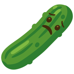 Worried face and Cucumber