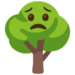 Worried face and Deciduous tree