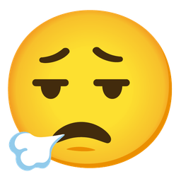 Worried face and Face exhaling