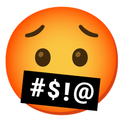 Worried face and Face with symbols on mouth