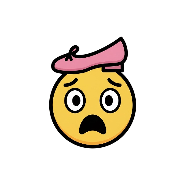 Worried face and Flat shoe