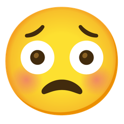 Worried face and Flushed face