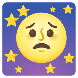 Worried face and Full moon face