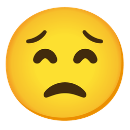 Worried face and Grinning face with smiling eyes