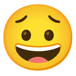 Worried face and Grinning face