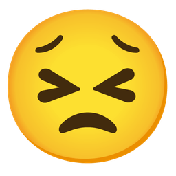 Worried face and Grinning squinting face