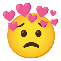 Worried face and Heart with arrow