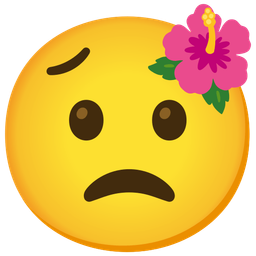 Worried face and Hibiscus