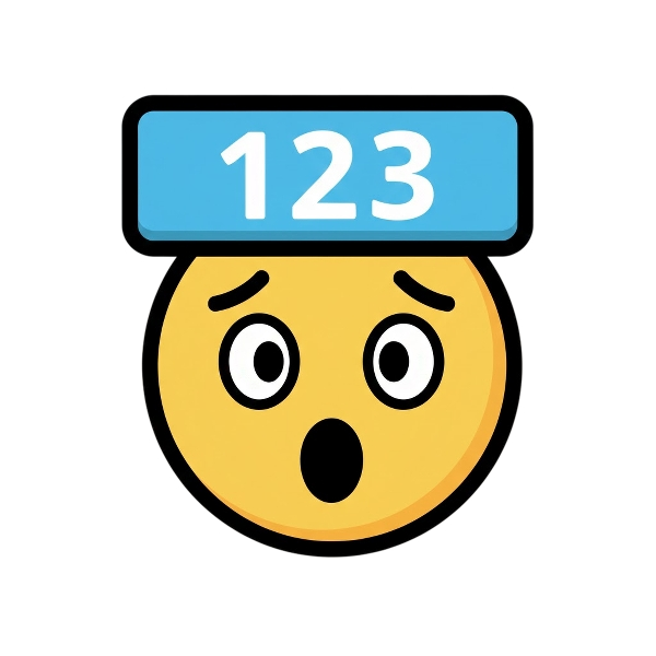 Worried face and Input numbers