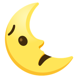 Worried face and Last quarter moon face