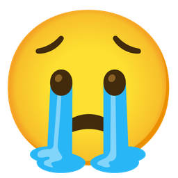 Worried face and Loudly crying face