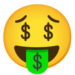 Worried face and Money-mouth face