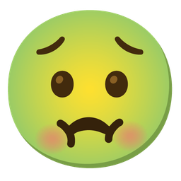 Worried face and Nauseated face