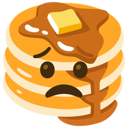 worried face and pancakes