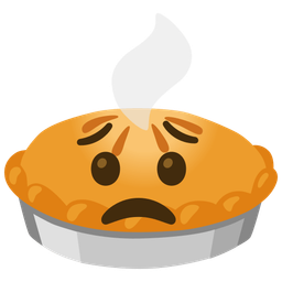 worried face and pie