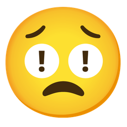 Worried face and Red exclamation mark