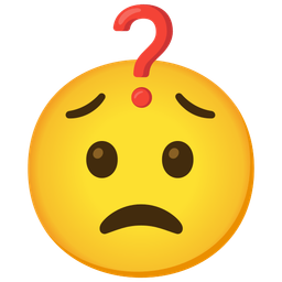 Worried face and Red question mark