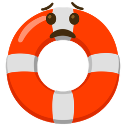 Worried face and Ring buoy