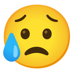 Worried face and Sad but relieved face