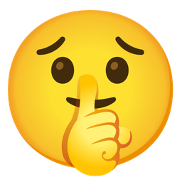 Worried face and Shushing face