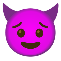 Worried face and Smiling face with horns
