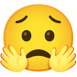 Worried face and Smiling face with open hands