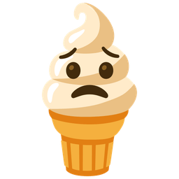 Worried face and Soft ice cream