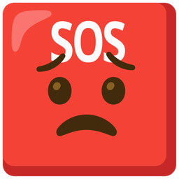 Worried face and SOS button