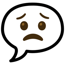 worried face and speech balloon