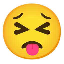 Worried face and Squinting face with tongue
