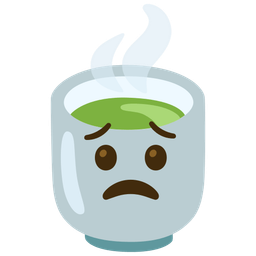 Worried face and Teacup without handle