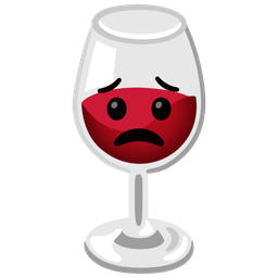 Worried face and Wine glass