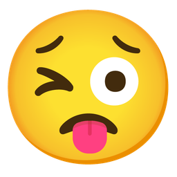 Worried face and Winking face with tongue