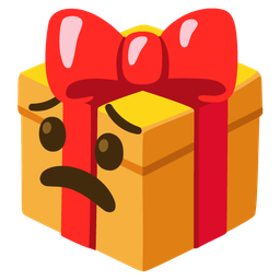 Worried face and Wrapped gift