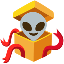 wrapped gift and alien