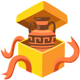 wrapped gift and amphora