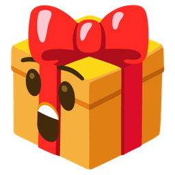 wrapped gift and astonished face