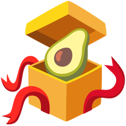 wrapped gift and avocado