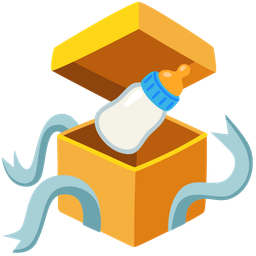 wrapped gift and baby bottle