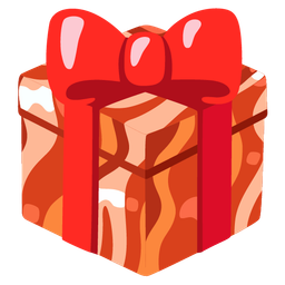 wrapped gift and bacon