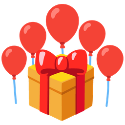 wrapped gift and balloon