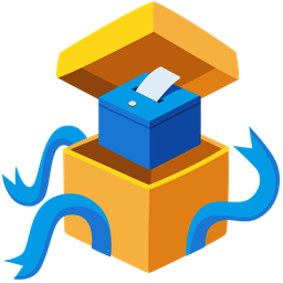 wrapped gift and ballot box with ballot