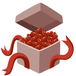 wrapped gift and beans