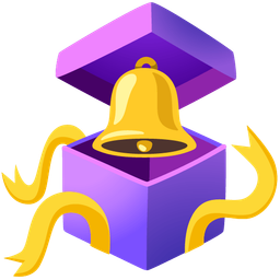 wrapped gift and bell