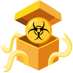 wrapped gift and biohazard