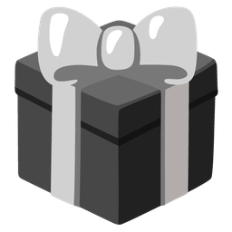 wrapped gift and black heart
