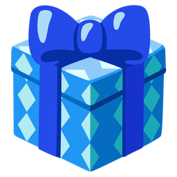 wrapped gift and blue heart