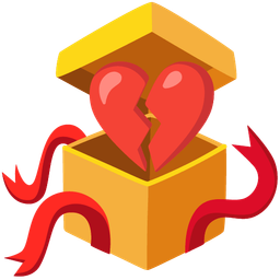 wrapped gift and broken heart