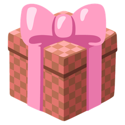 wrapped gift and brown heart