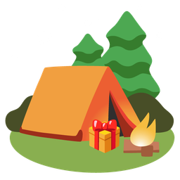 wrapped gift and camping